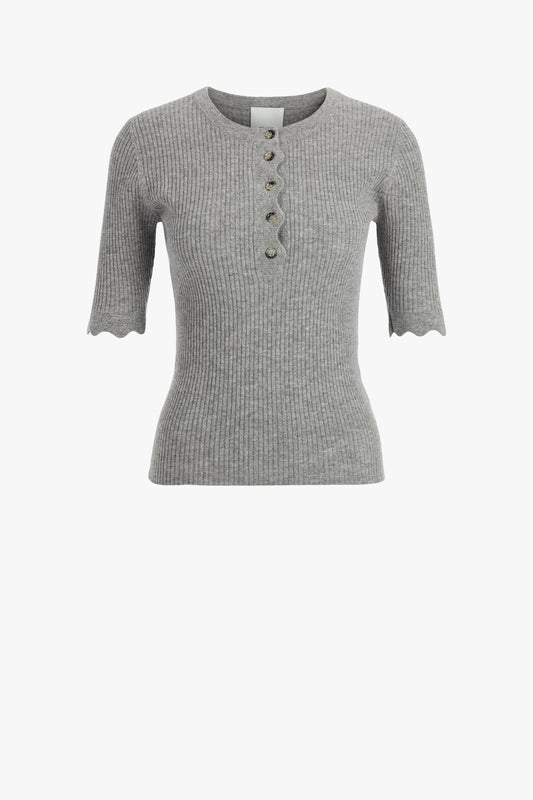 Henley Rib sweater in gray