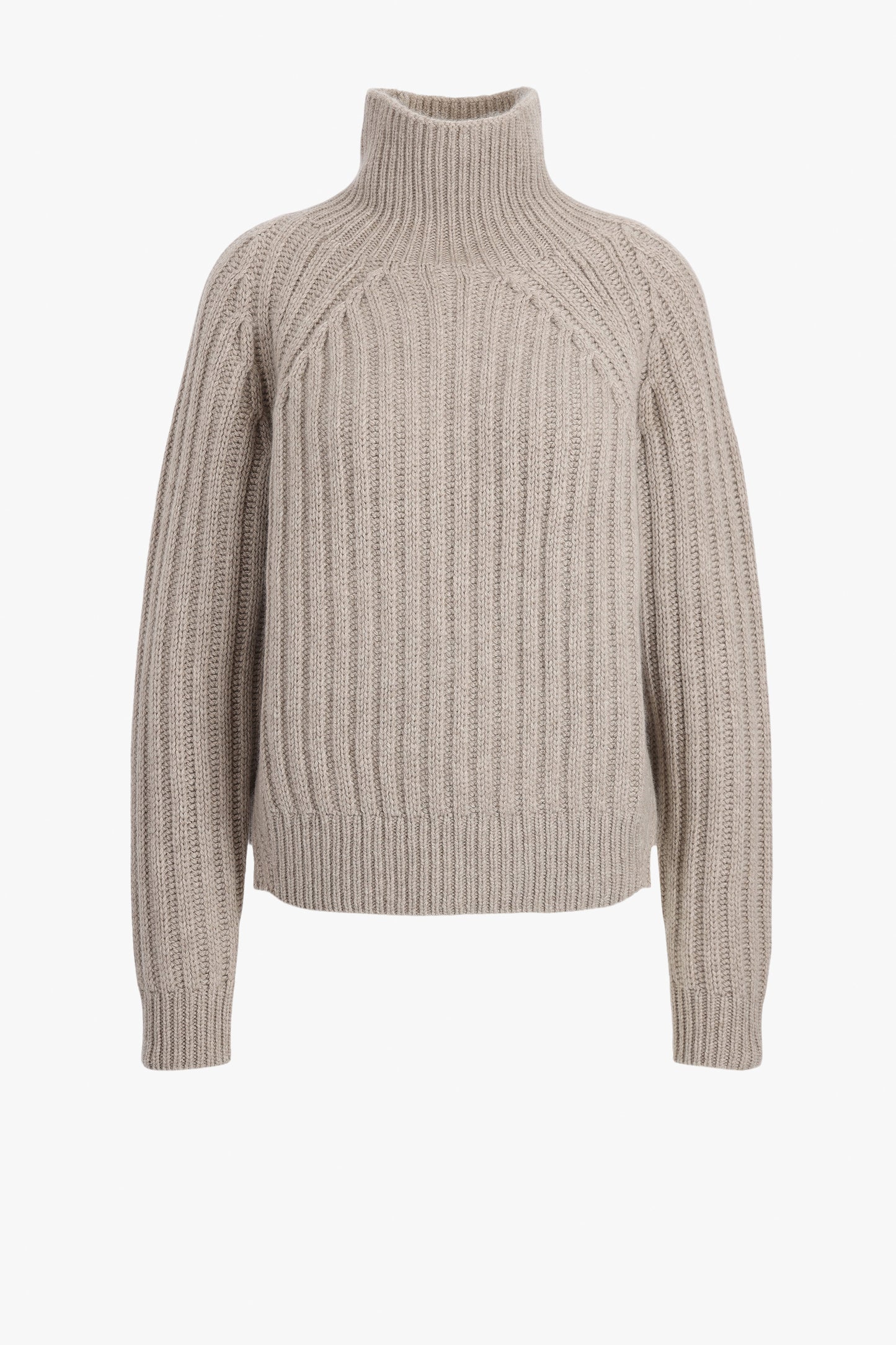 Pullover Rib Mock in TaupeAllude - Anita Hass