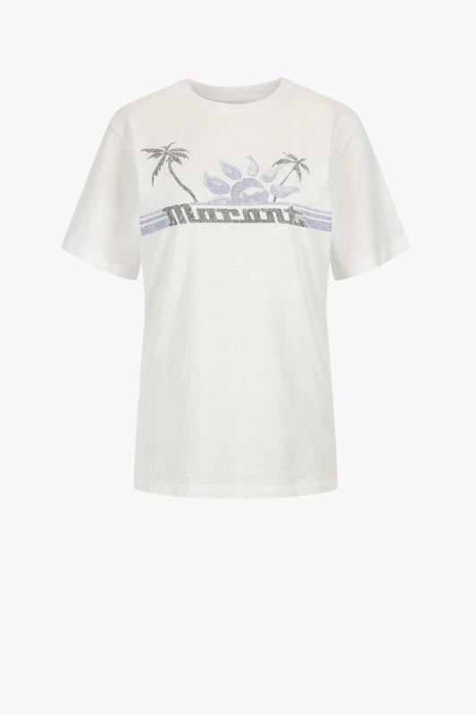 Zewel T-shirt in White/Blue