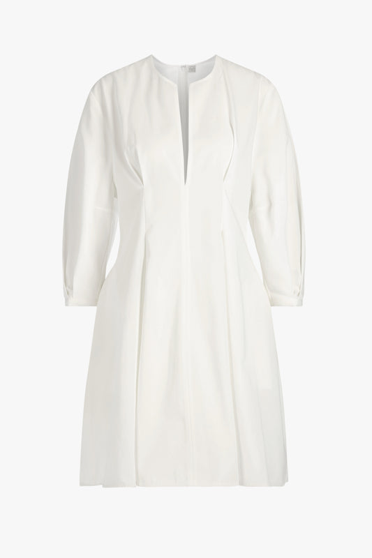 Balloon sleeve dress in white