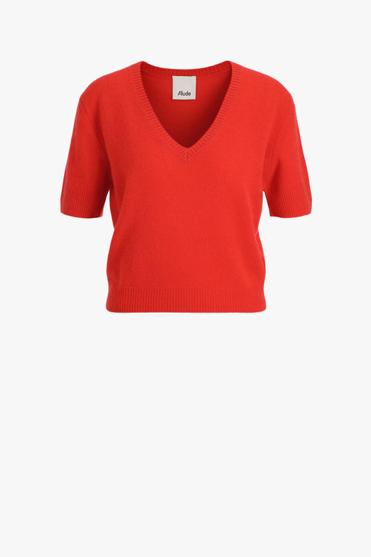 Sweater V-Half in Burnt Orange