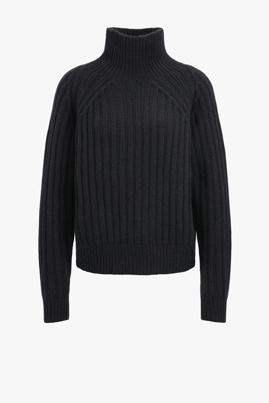 Pullover Rib Mock in SchwarzAllude - Anita Hass