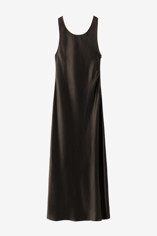 Kleid Zila Satin in ChocolateAlmada Label - Anita Hass