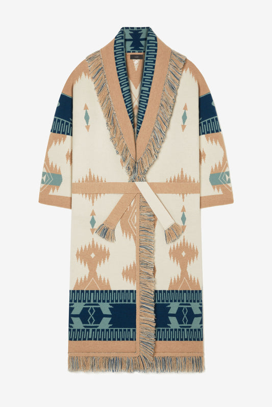 Strickmantel Icon Jacquard in SandAlanui - Anita Hass