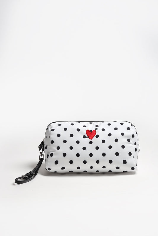 Pouch 'Heart' Large in Dot Nylon