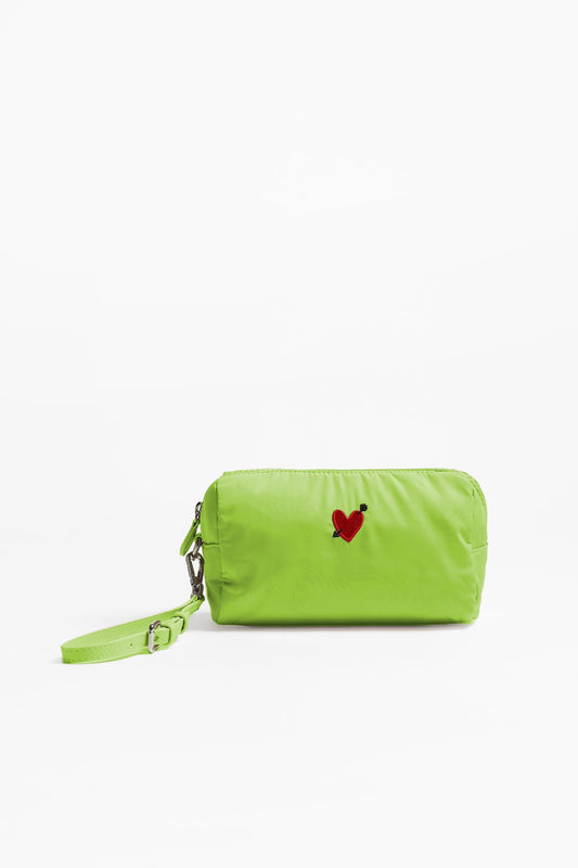 Pouch 'Heart' in Matcha Nylon