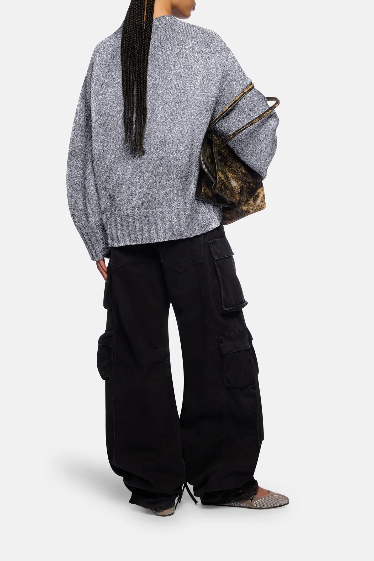 Pullover Logo in Light GreyThe Attico - Anita Hass