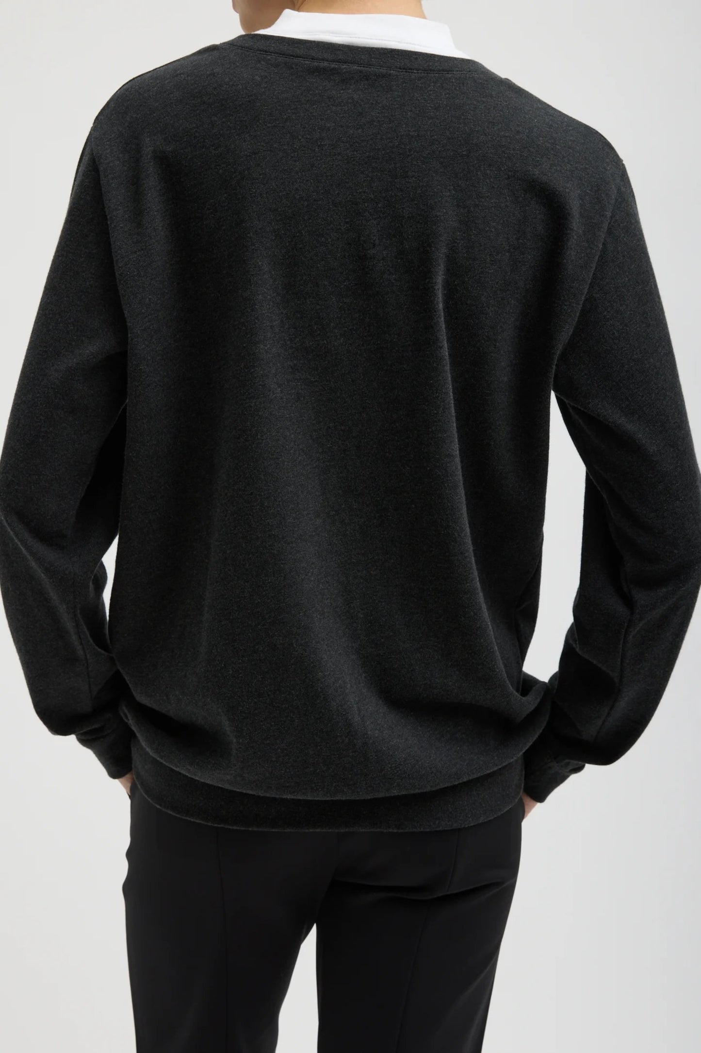 Trompe L'Oeil Sweater In Grey/White