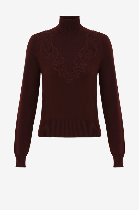 Pull Valiant Lace, couleur acajou