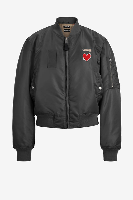 Bomberjacke 'Heart' in SchwarzSchott x Anita Hass - Anita Hass