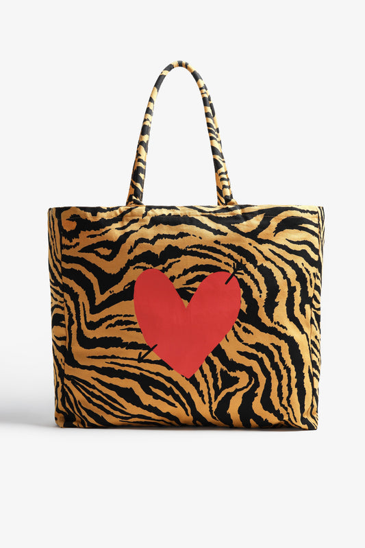 Shopper 'Heart' Large in Ochre Zebra Anita Hass