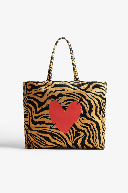Shopper 'Heart' Small in Ochre Zebra Anita Hass