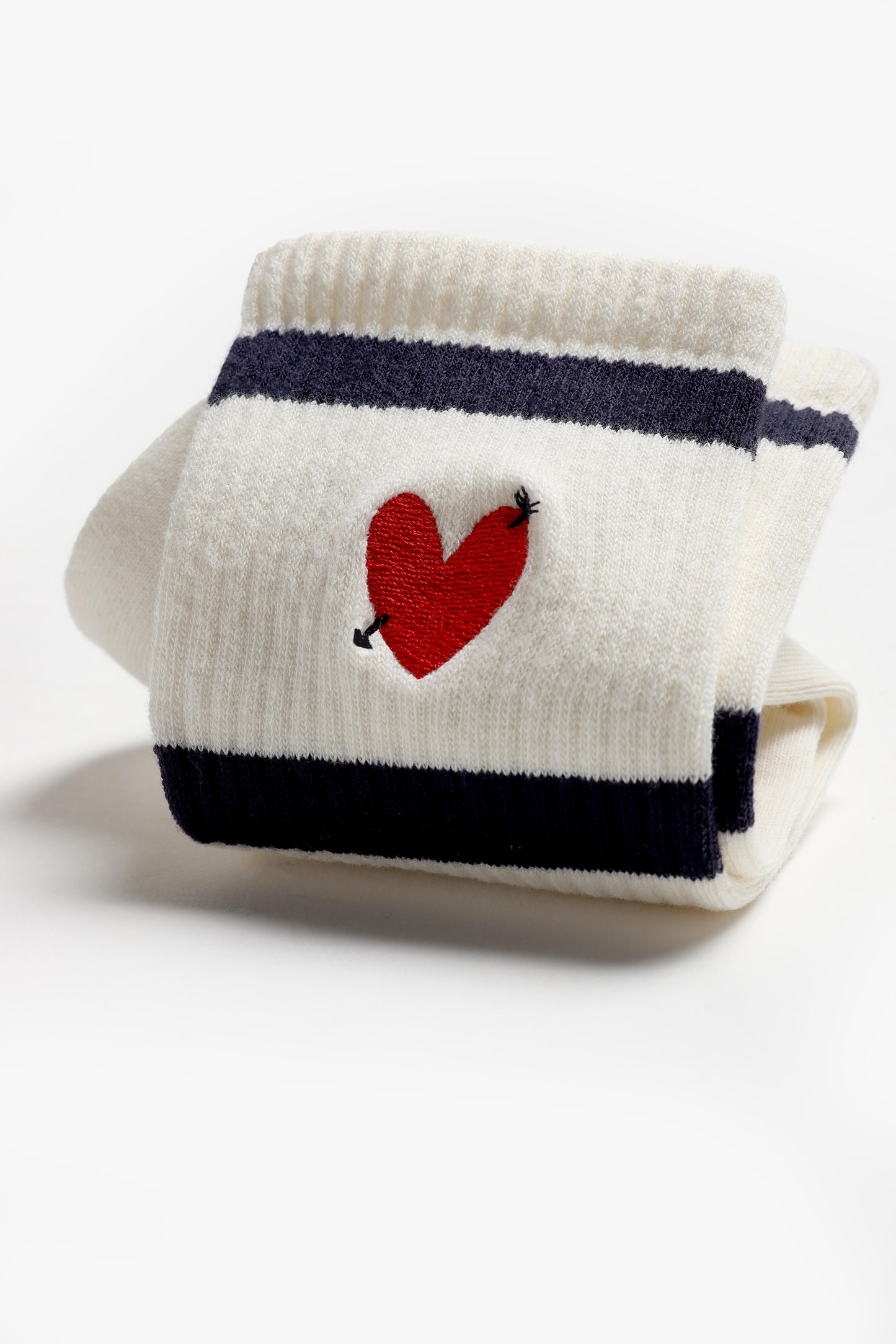 Sportsocken Heart in Off White/NavyAnita Hass - Anita Hass