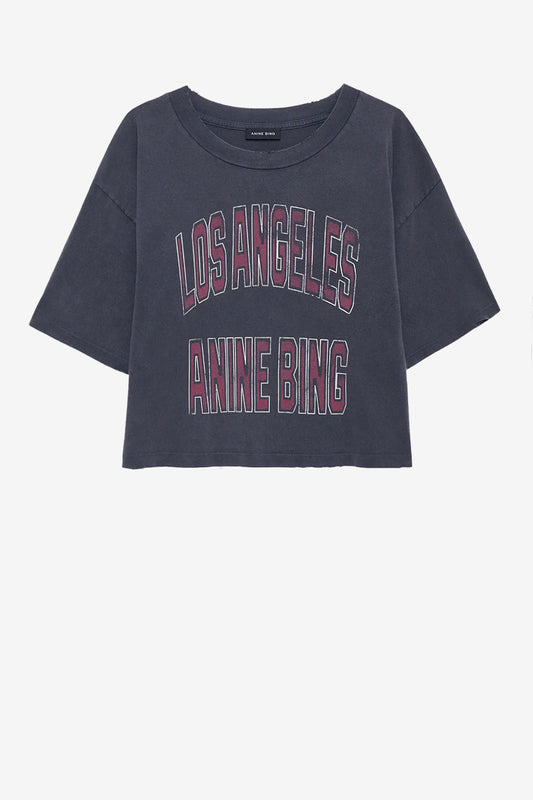 T-Shirt Johnny Cropped in Washed BlackAnine Bing - Anita Hass