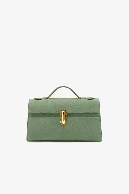 Symmetry Pochette Bag in Cactus Suede