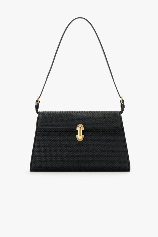 Symmetry bag in raffia black