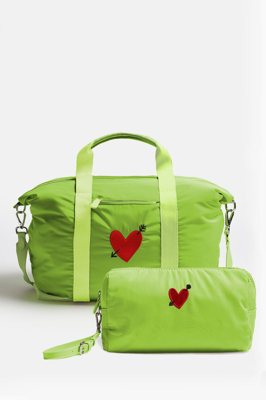 Taschen Set 'Heart' Large in Matcha Nylon