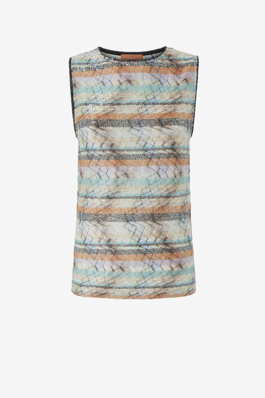 Top Lamé in Light Stripes