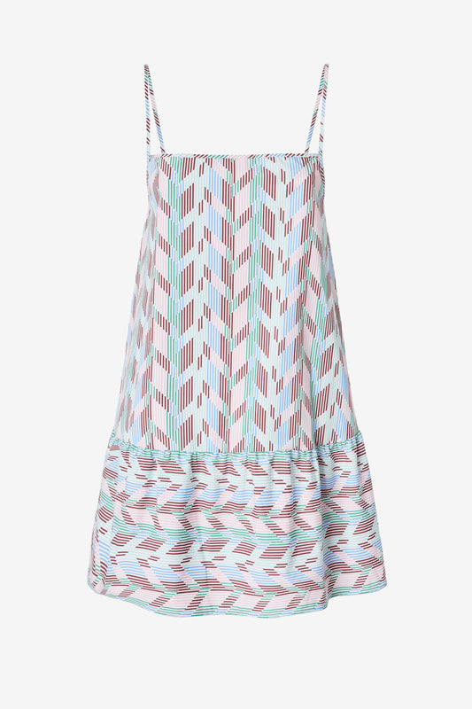 Strap dress in Multi Stripes