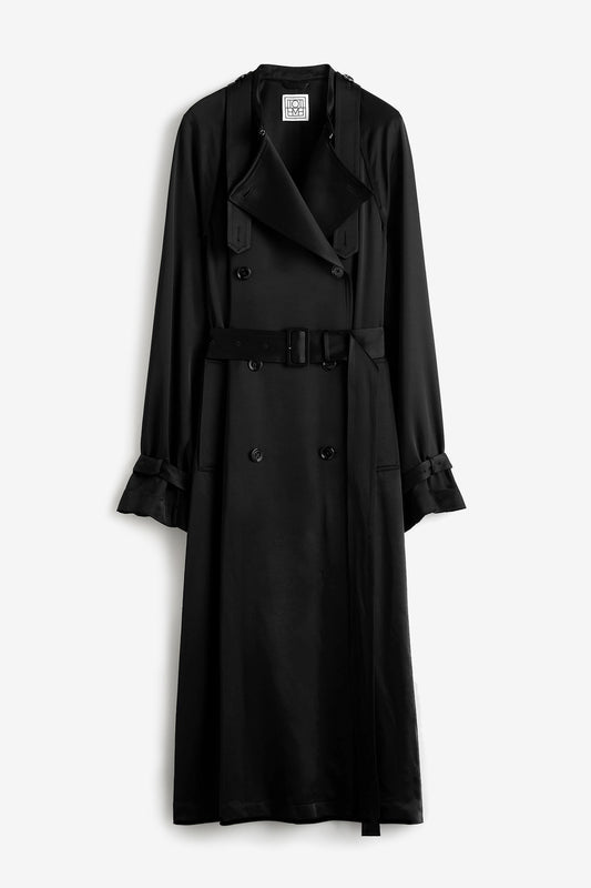 Trenchcoat Draped Satin in SchwarzToteme - Anita Hass