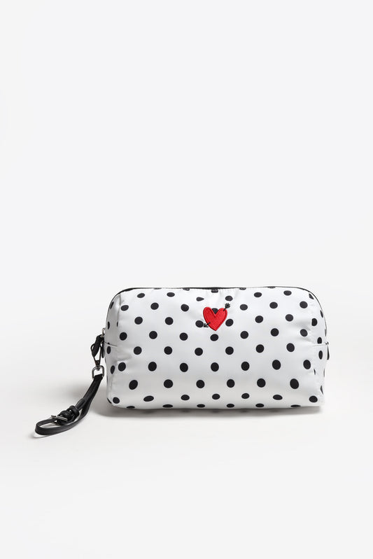 Pouch 'Heart' Large in Dot Nylon - Anita Hass