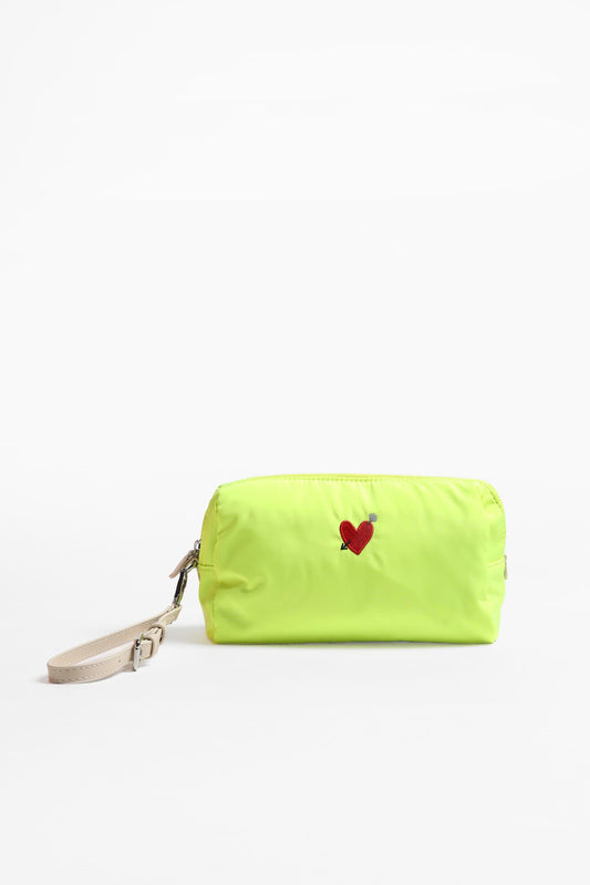 Pouch 'Heart' in Neon Gelb Nylon - Anita Hass
