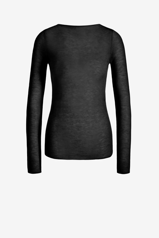 Strickshirt Sheer Touch in Schwarz - Anita Hass
