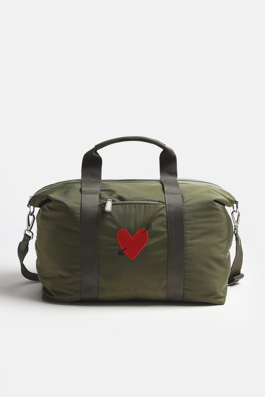 Tasche 'Heart' in Oliv Nylon - Anita Hass