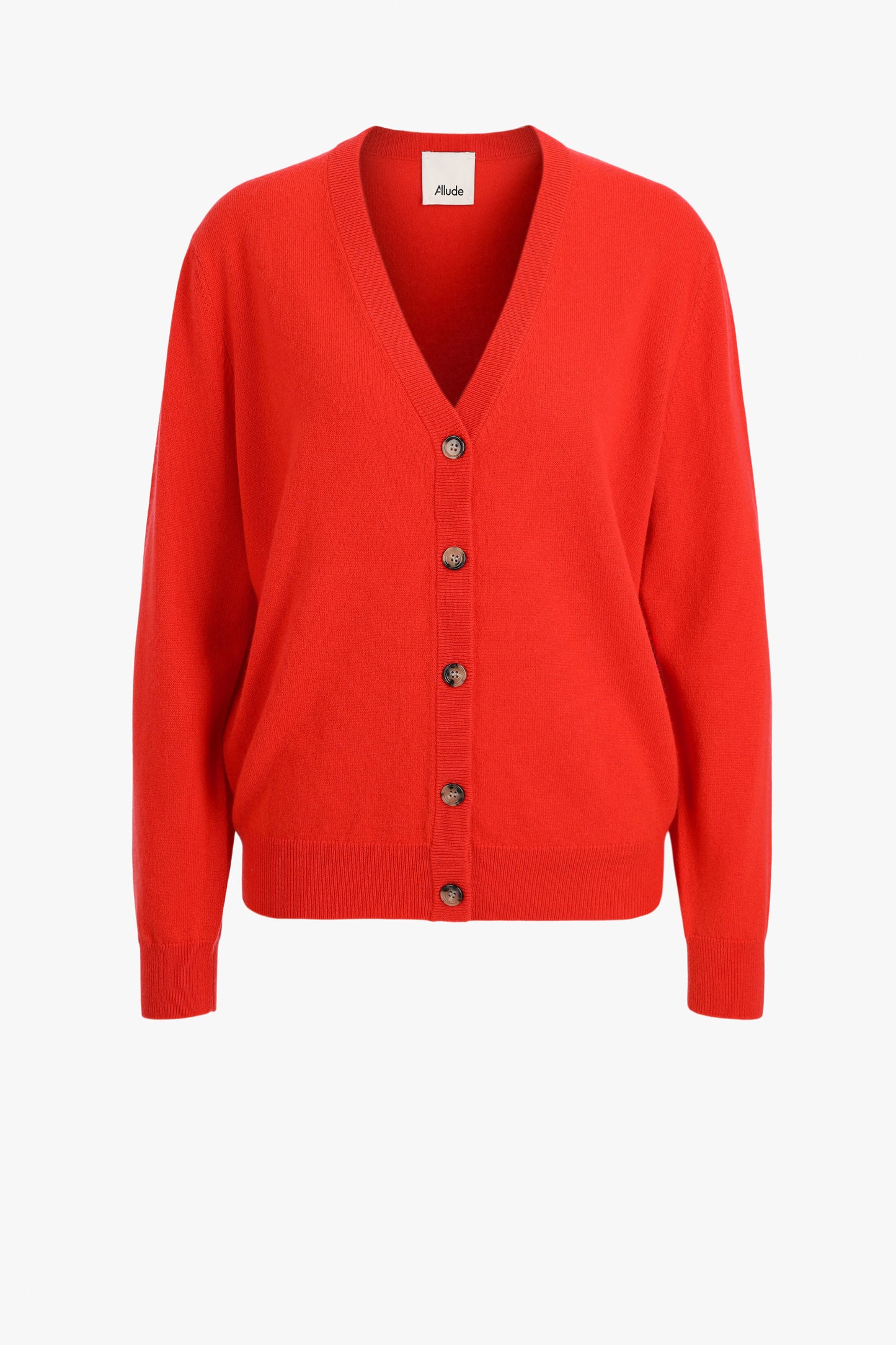 V-Neck Cardigan in Burnt Orange by Allude - Anita Hass