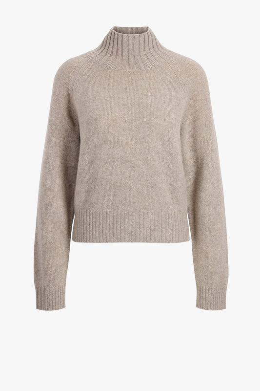 Pullover Classy Mock in Dark Sand Allude