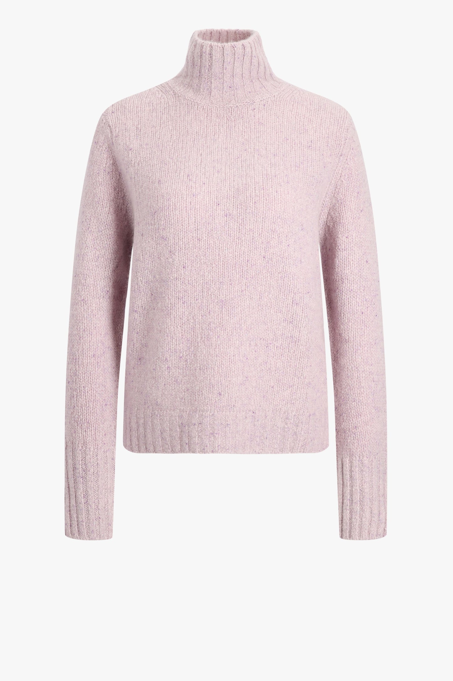 Mock-Neck Neps Sweater in Lavender