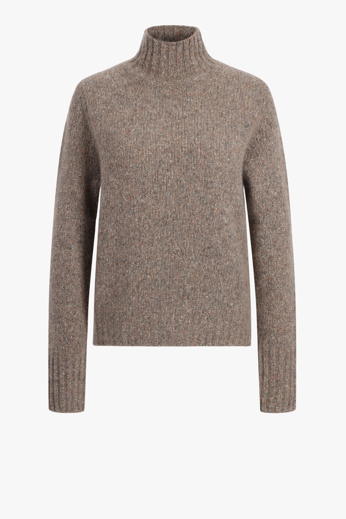 Pullover Mockneck Neps in Taupe Allude