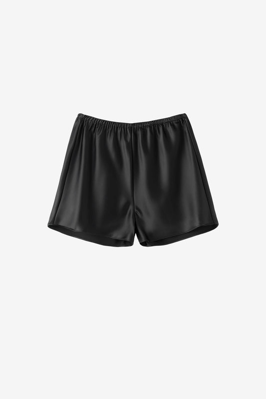 Bim Satin Shorts in Black by Almada Label - Anita Hass
