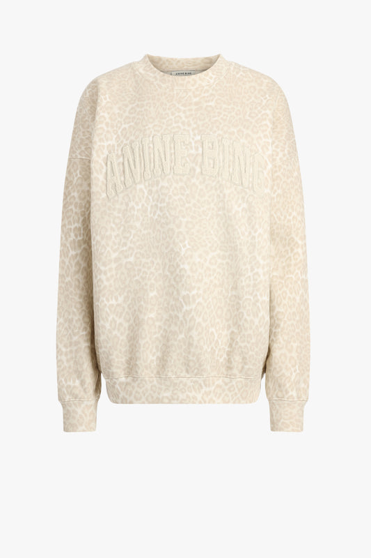 Sudadera Miles en blanco con estampado de leopardo de Anine Bing - Anita Hass