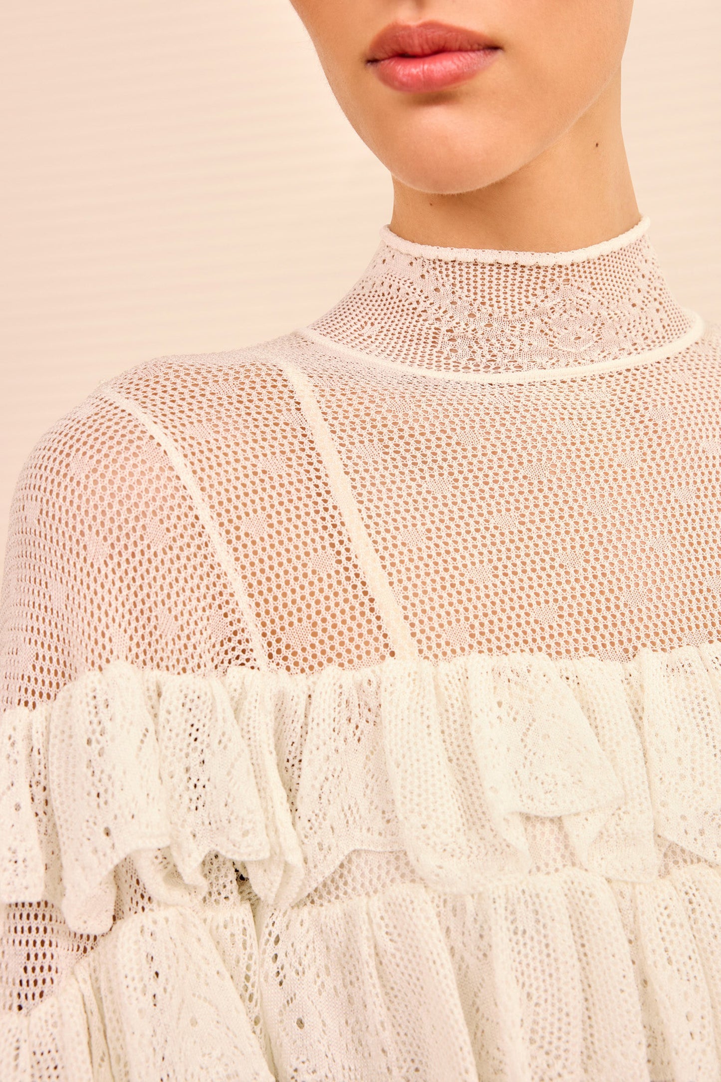 Corinna Ruffle blouse in Cowrie