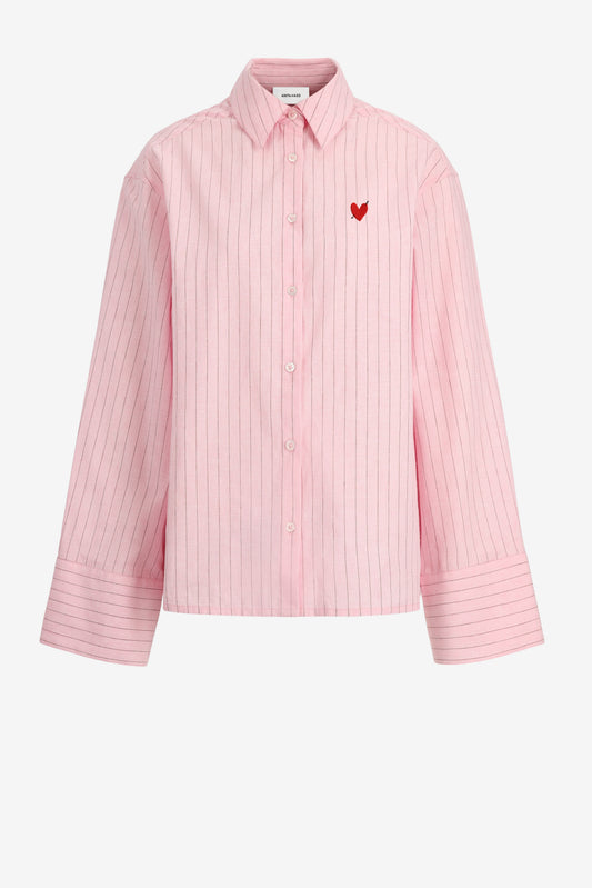 "Linen Love" Blouse in Pink/Brown by Anita Hass - Anita Hass