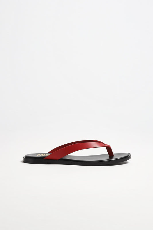 Flip-Flop aus Leder in Rot Anita Hass
