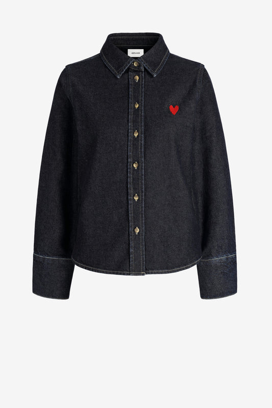 Classic Denim Blouse in Raw Denim by Anita Hass - Anita Hass