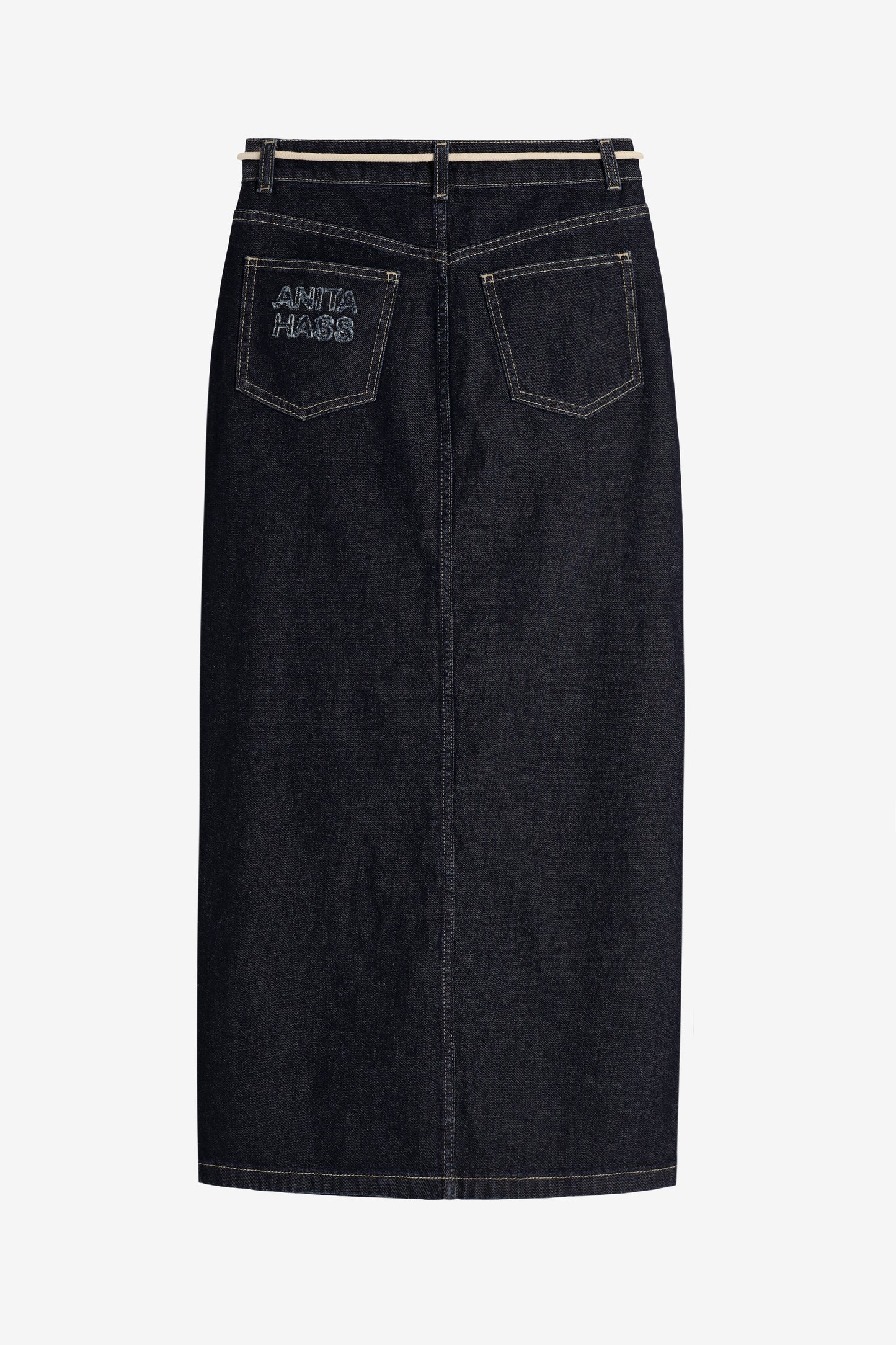 "The Maxi" Raw Denim Jeans Skirt by Anita Hass - Anita Hass