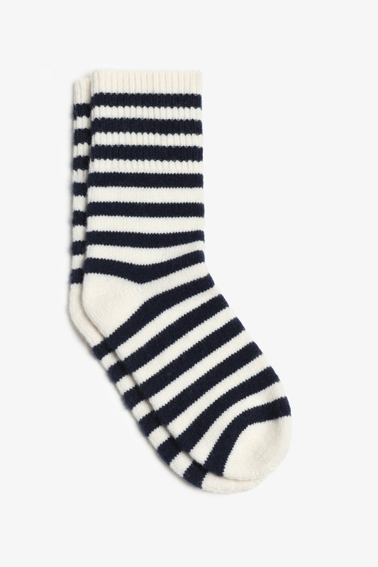 Kaschmirsocken Sutton in Weiß/Navy Anita Hass