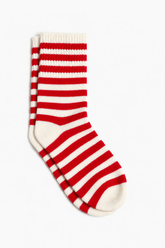 Kaschmirsocken Sutton in Weiß/Rot Anita Hass