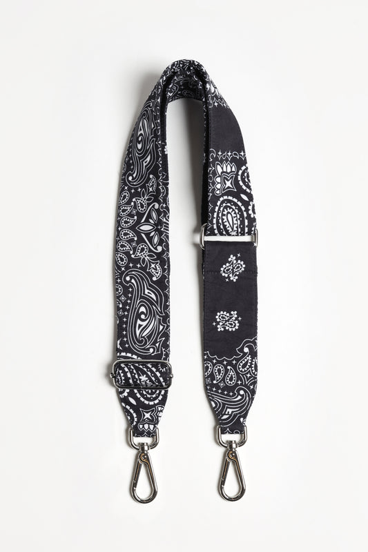 Black Paisley Shoulder Strap by Anita Hass - Anita Hass