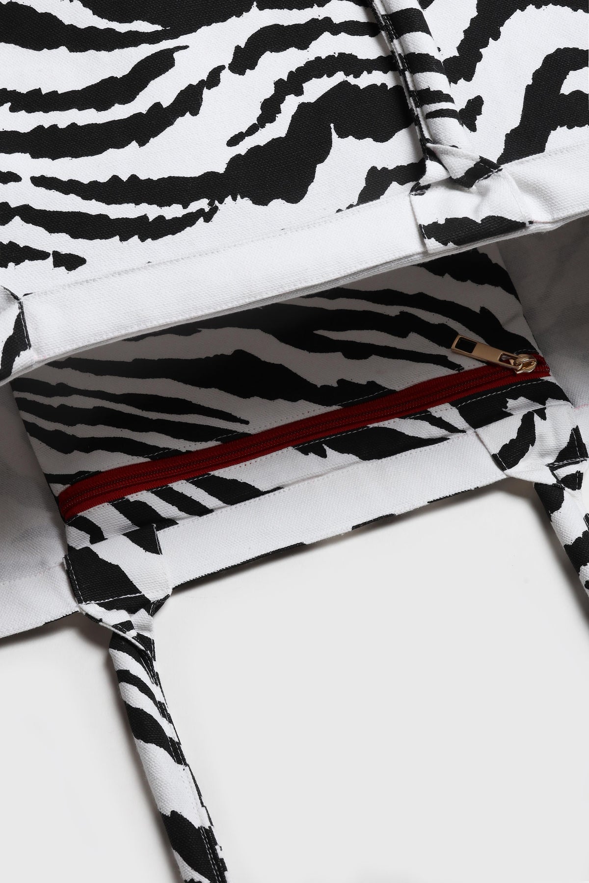 "Heart" Small Tote in White Zebra by Anita Hass - Anita Hass