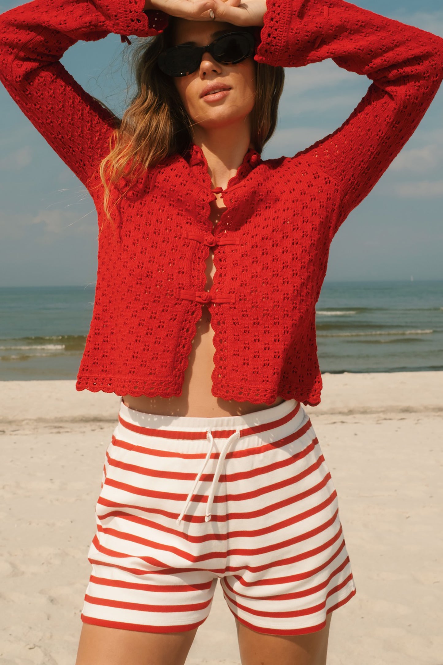 Breeze Shorts in Red/Ivory by Anita Hass - Anita Hass