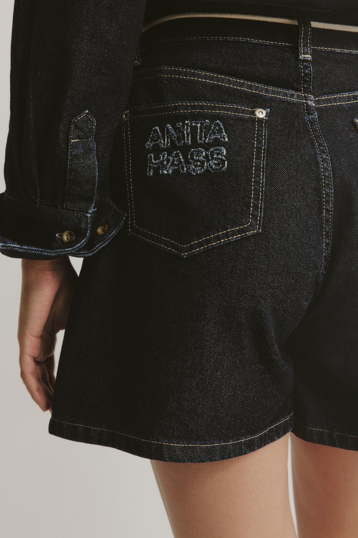 "Summer Day" Shorts in Raw Denim by Anita Hass - Anita Hass