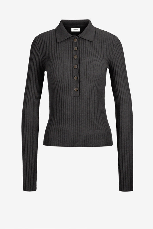 Knit Polo Abigail in Grey