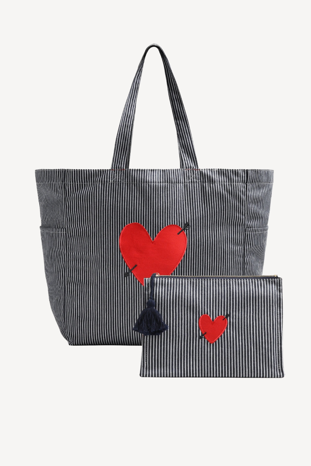 Taschen Set in Blau/Weiß
