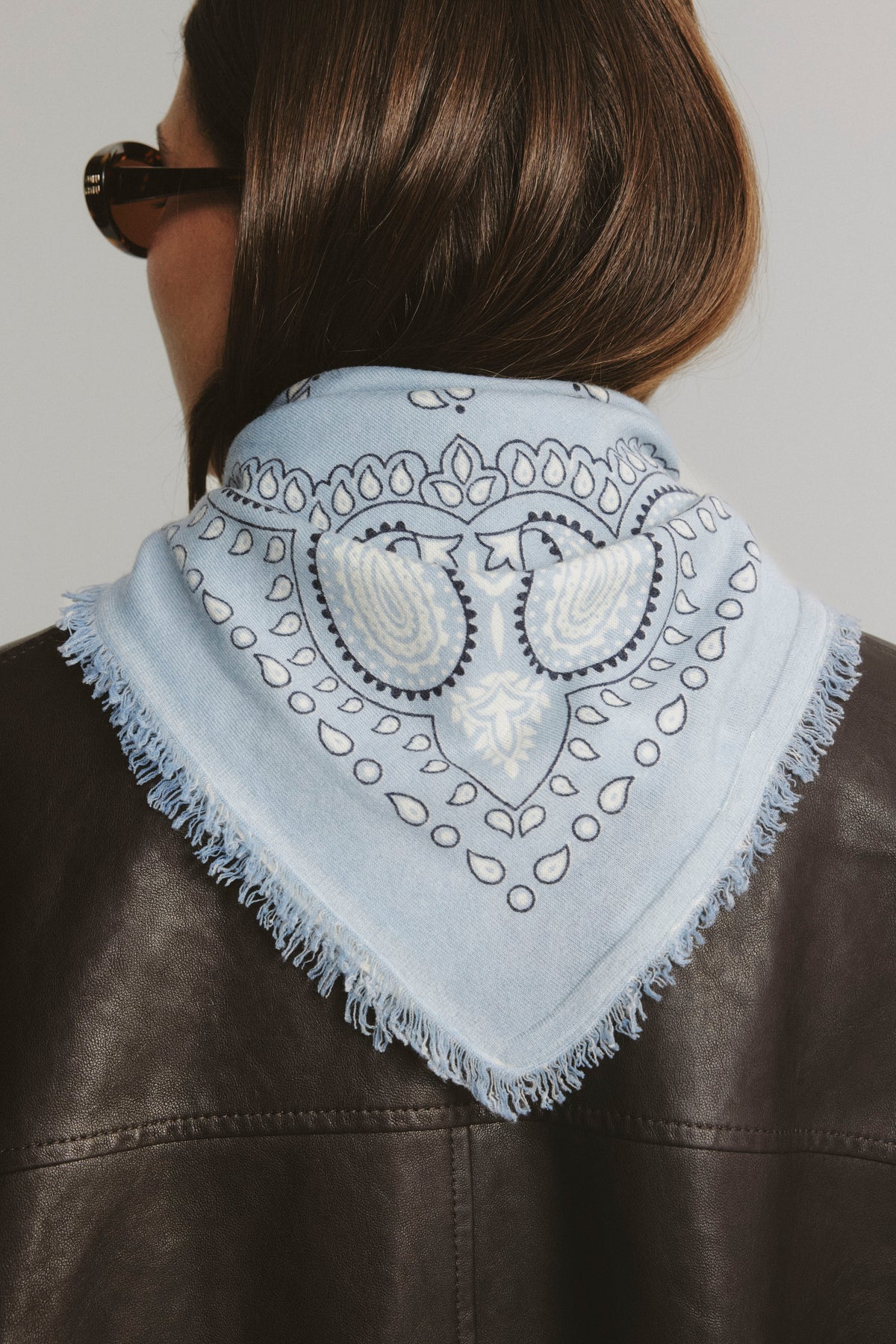 Wilma Scarf in Light Blue/Navy by Anita Hass - Anita Hass