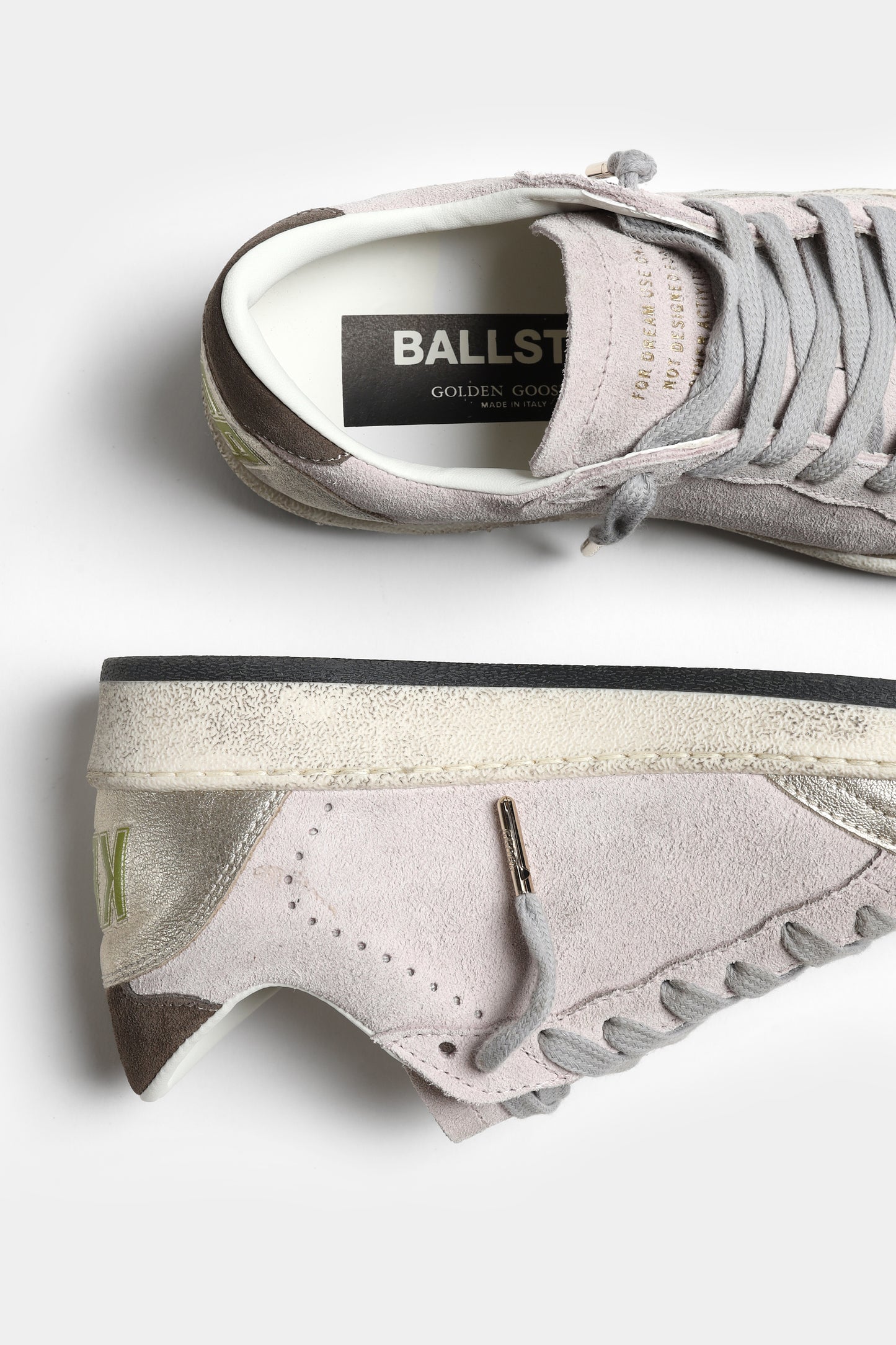 Sneaker Ballstar in Pink/Platinum/Green Golden Goose