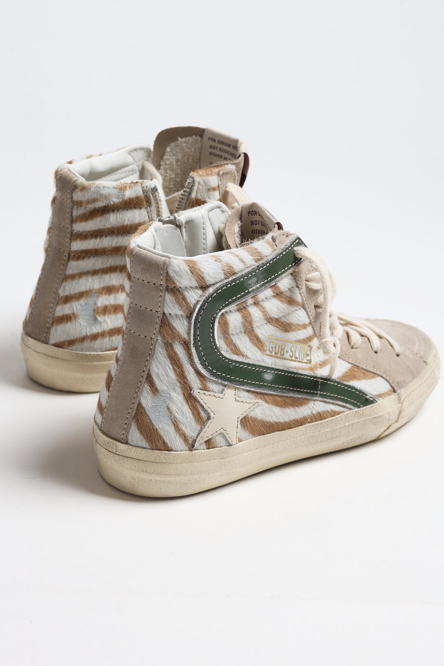 Sneaker Slide in Weiß/Braun/Grün Golden Goose
